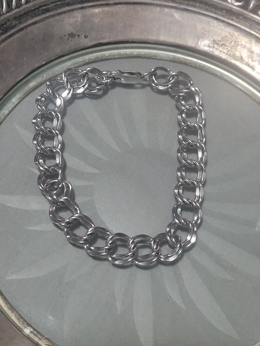 Men's Sterling Silver Chain Bracelet - Polished Link Design